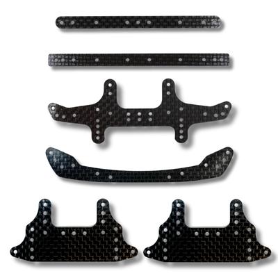 TAGATORON Surtido de 5 Iniciadores de Carbono Platos de Freno Traseros 1 Arco 1 Trasero 1 Redondo Recto y 1 Juego Recto, Tipos, 6 Piezas (2 + Carbono, Múltiple, Placa,