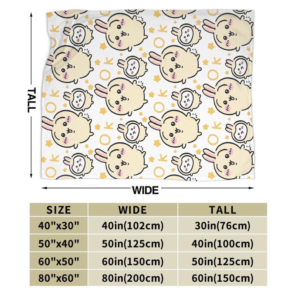 Chiikawas Yellow OK Blanket Velvet Autumn/Winter Multifunction Warm Throw Blankets for Sofa Outdoor Bedding Throws