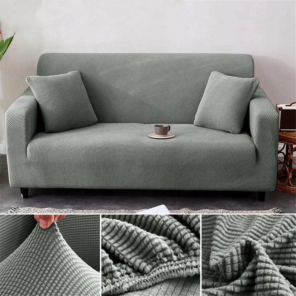 1/2/3/4 Seater Thicken Elastic Jacquard Sofa Cover Slipcover Stretch Polar Fleece L Shape Corner Sofa Covers for Living Room