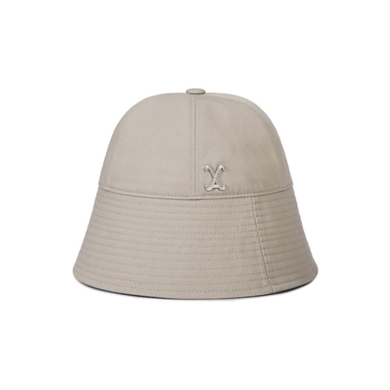 VARZAR VA Curved Stud Round Drop Bucket Hat Beige