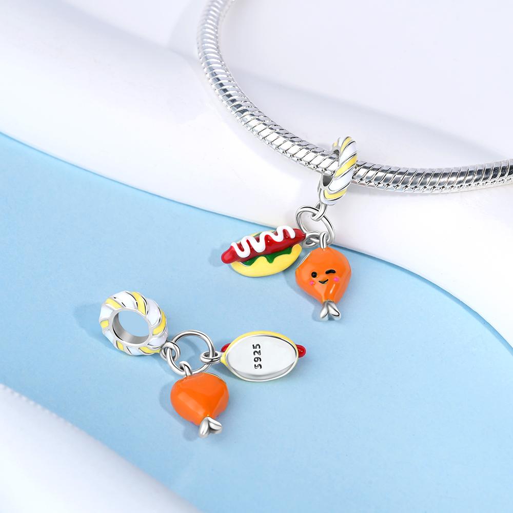 Authentic Original Copper Metal Apple Avocado Ice Cream Cake Bead Component Pendant Bead Component Compatible With Do It Yourself Women Necklaces