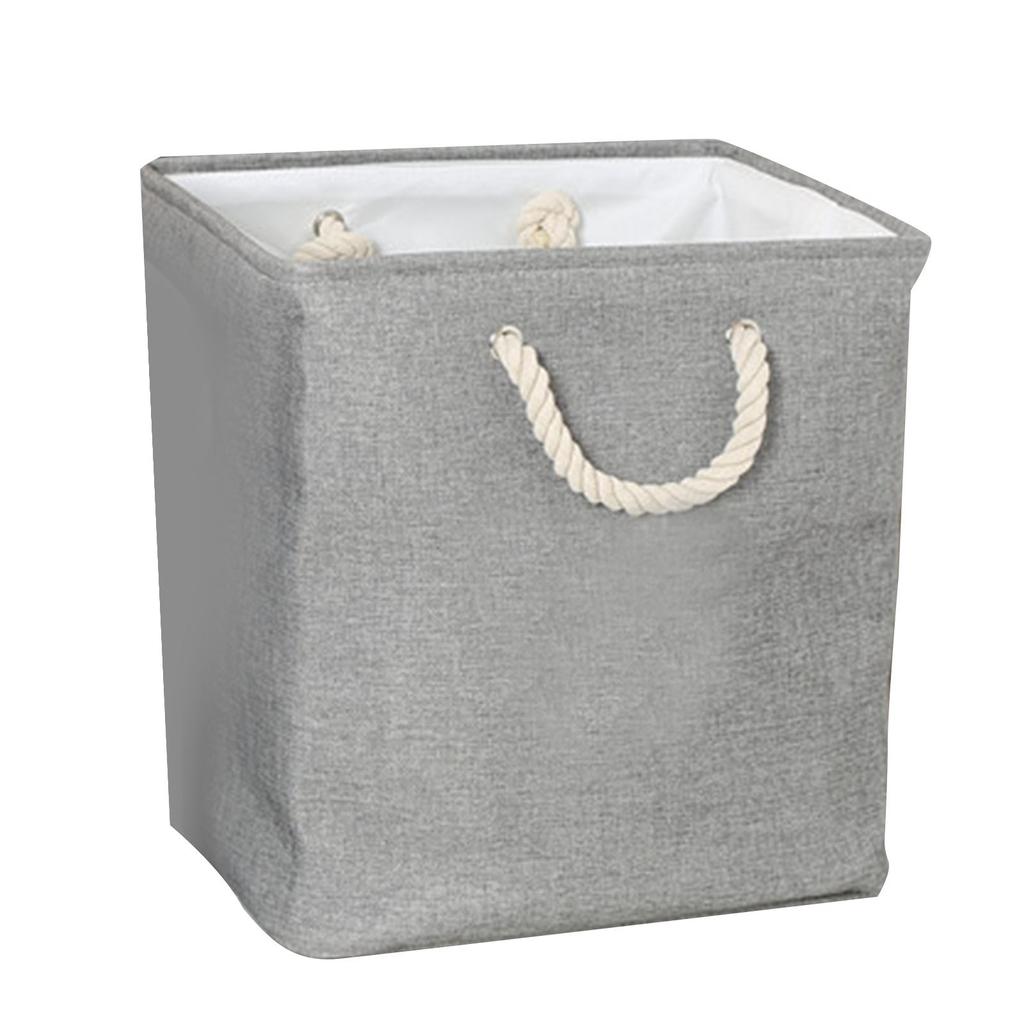 Fabric Storage Hamper EVA Hard Foldable Cotton Cloth Laundry Basket with Handle for Toy Snack Storage
