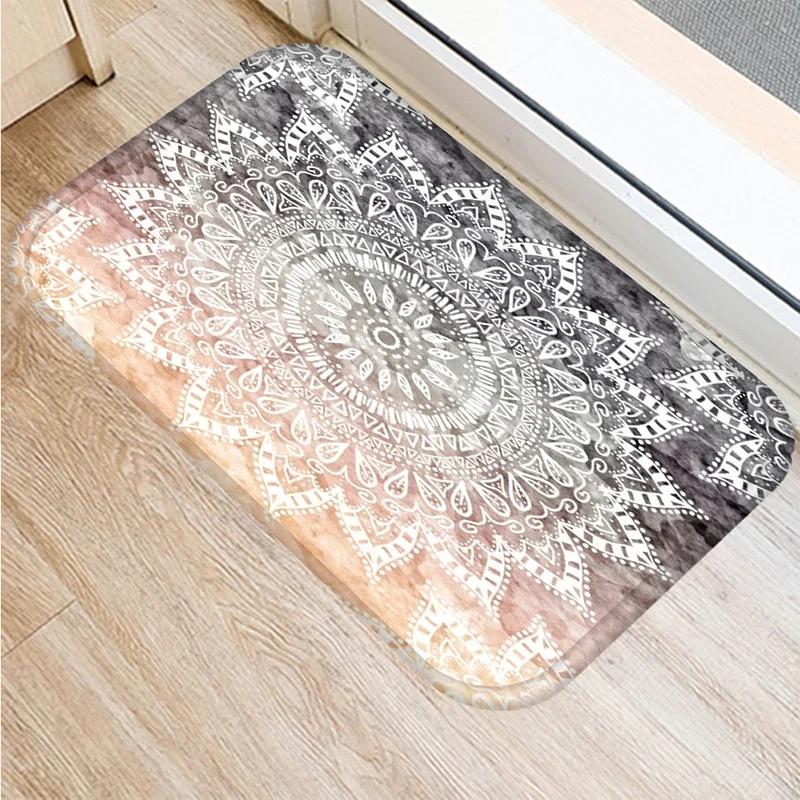 Mandala-Druckserie Fußmatte Schlafzimmer Eingang Fußmatte Heimdekoration Wohnzimmer Willkommens-Fußmatte Rutschfeste Küchenbodenmatten