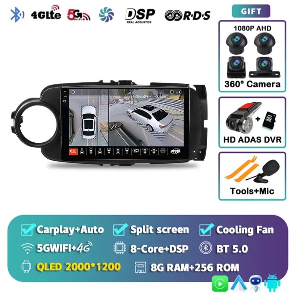 Android 14 Carplay Car Radio For Toyota Yaris 2012 2013 2014 2015 2016 2017 Navigation GPS Multimedia Player Stereo Wifi BT Auto