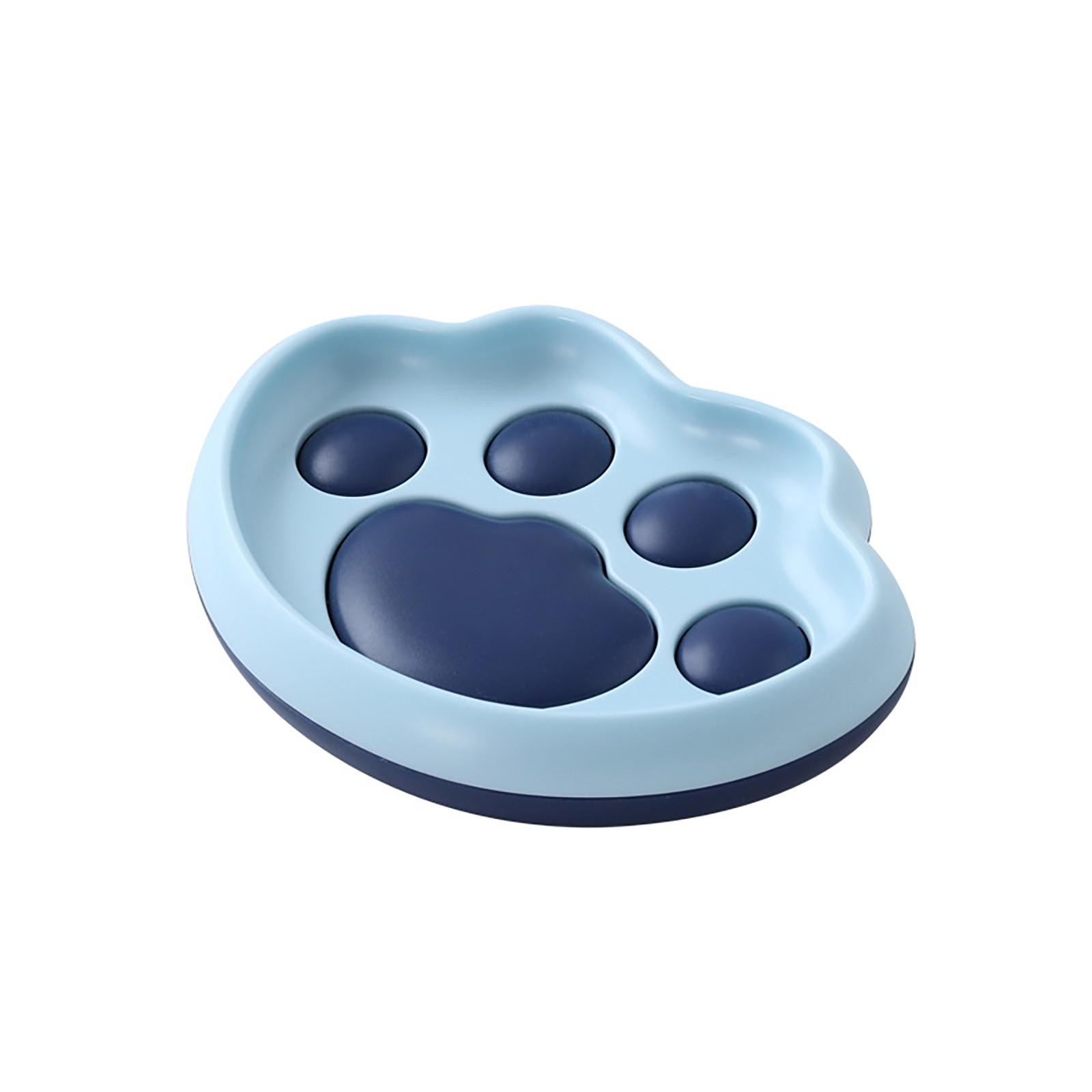 

Creative Cute Cat Paw Shaped Soap Box Soft Silicone Bathroom Essential Soap Box Soap Holder Storage Rack Waterproof Soap Dish One Size темно-синий