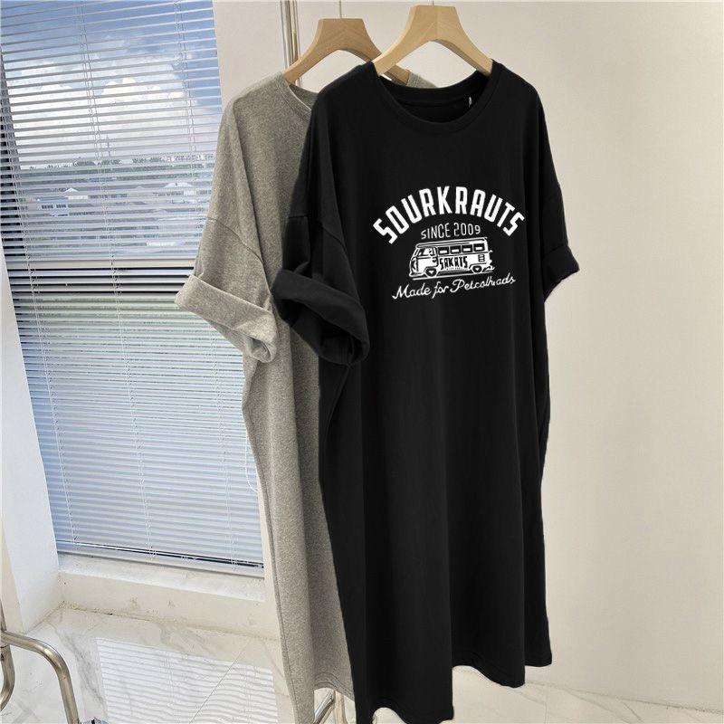 

A Laid-back Summer Loose and Slimming Dress for Women 4XL сірий колір