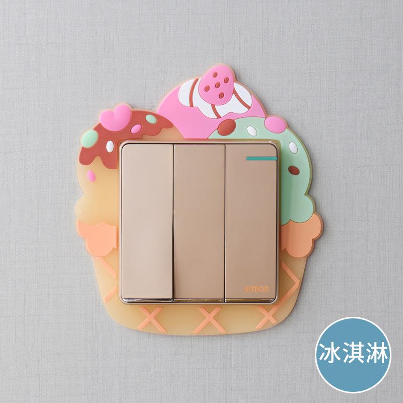 

3D Switch Stickers Silicone Wall Sticker Luminous Cactus Plant Protective Cover for Switch Socket Cartoon Home Decoration