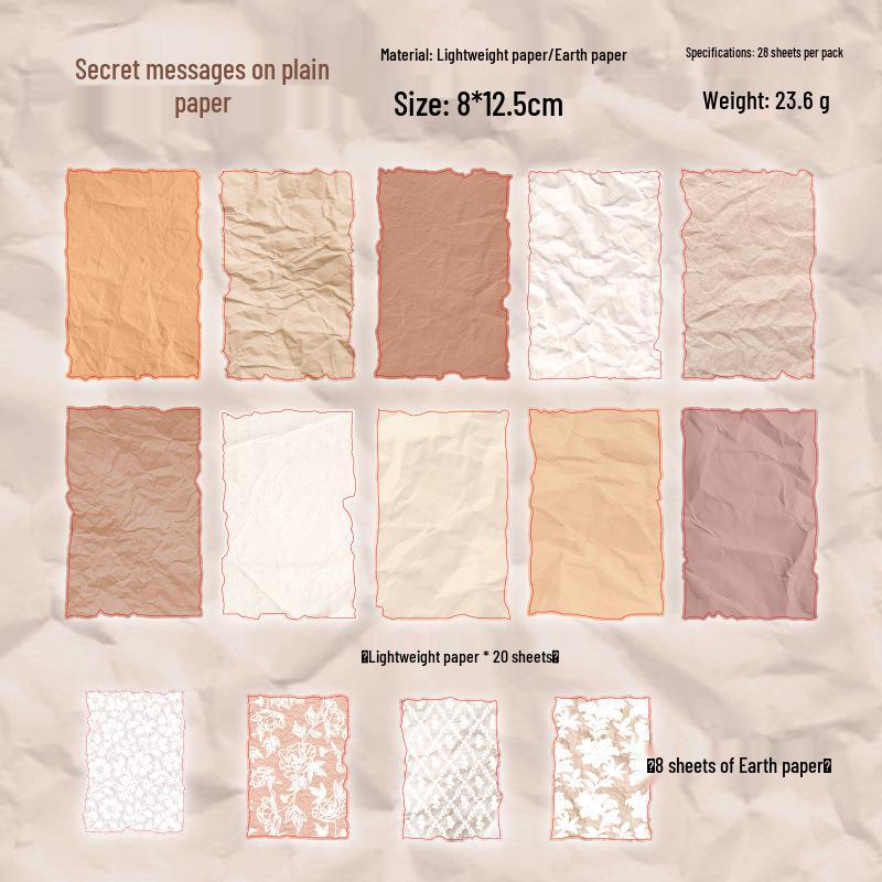 Yuxian Vintage Embossed Paper Pack: Retro Journal Decor, 6 Styles, 28 Sheets