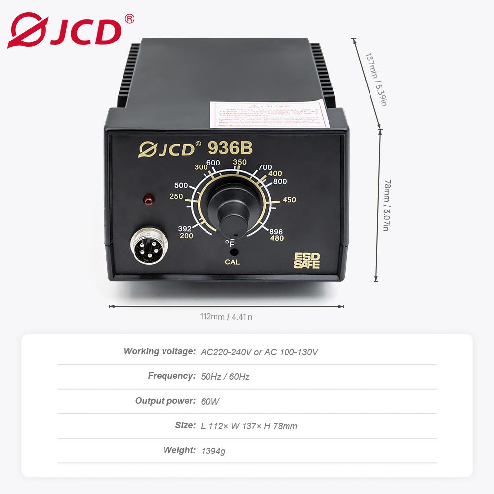 JCD 936B 220V Anti Static Electric Welding Hine Lead Free Temperature Controlled Station Rework Soldering Iron