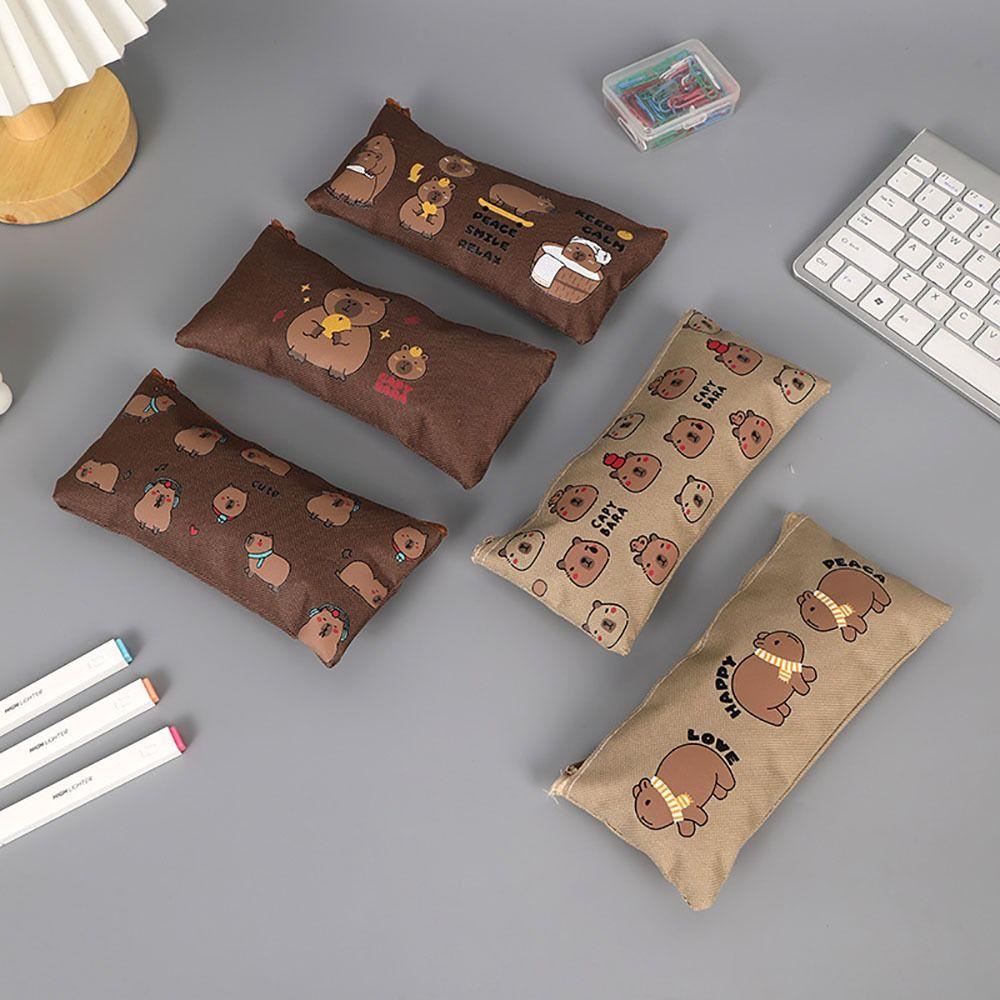 Kapybara Pappersförvaringsväska Multifunktionell Pennfodral Tecknad Pennfodral