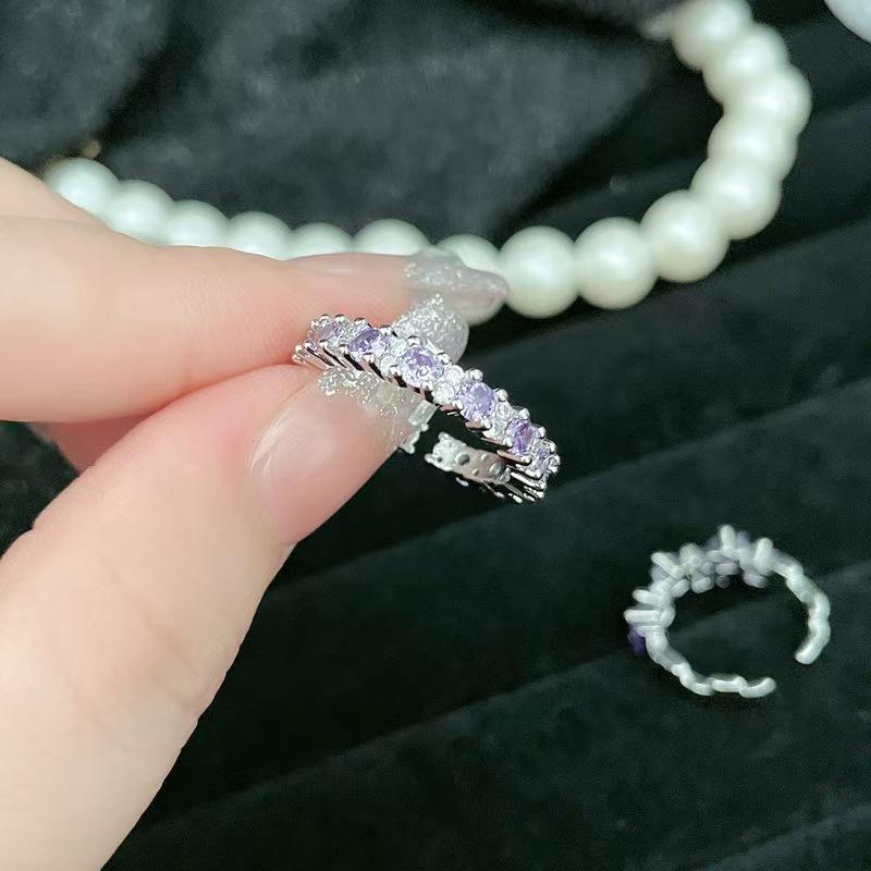 

Европейское и американское женское кольцо, персонализированное, модное, универсальное кольцо Opening adjustable фиолетовый