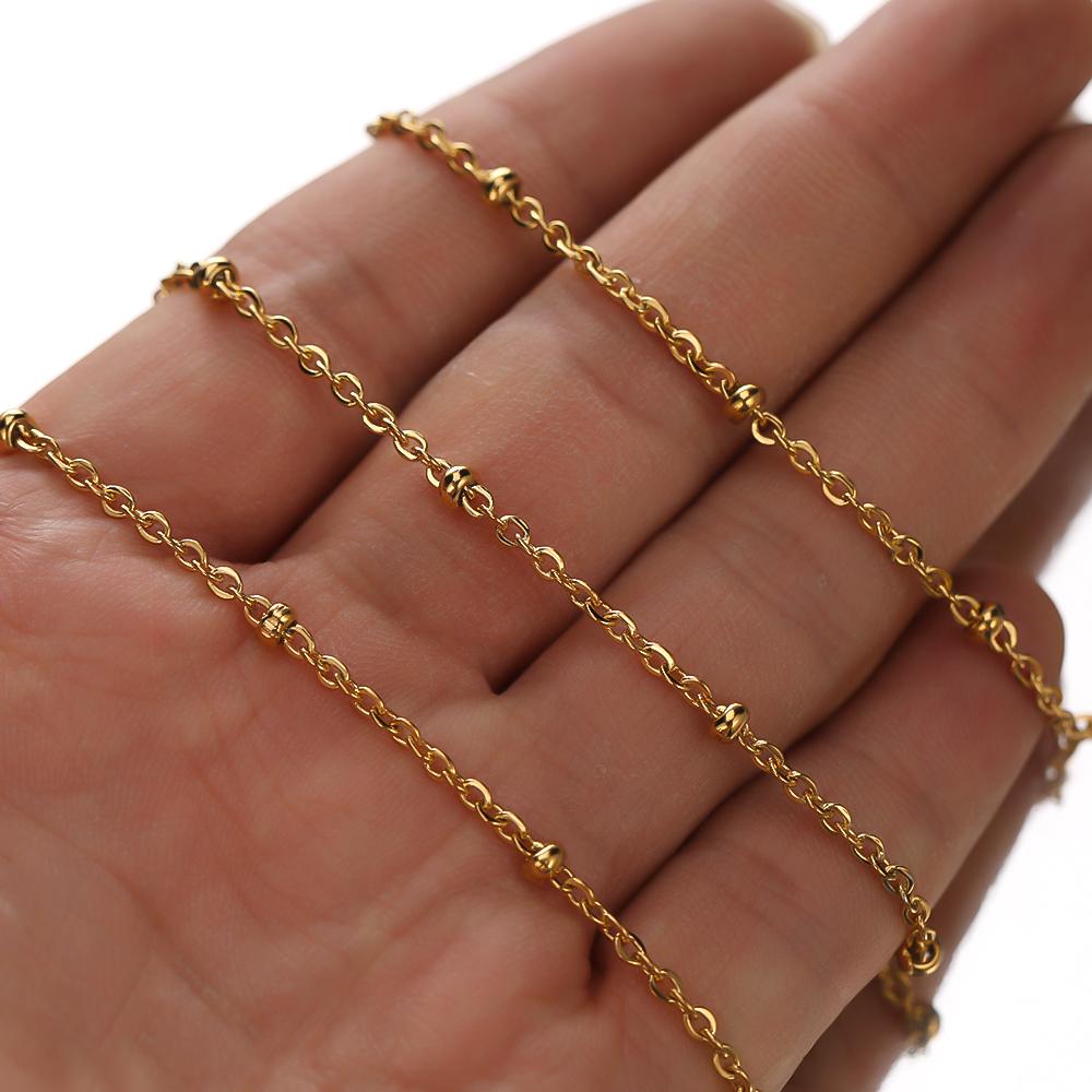 2 Meters Stainless Steel Cable Link Clip Beads Chains for DIY Necklace Making Chokers Findings Bracelet Components Body Chains