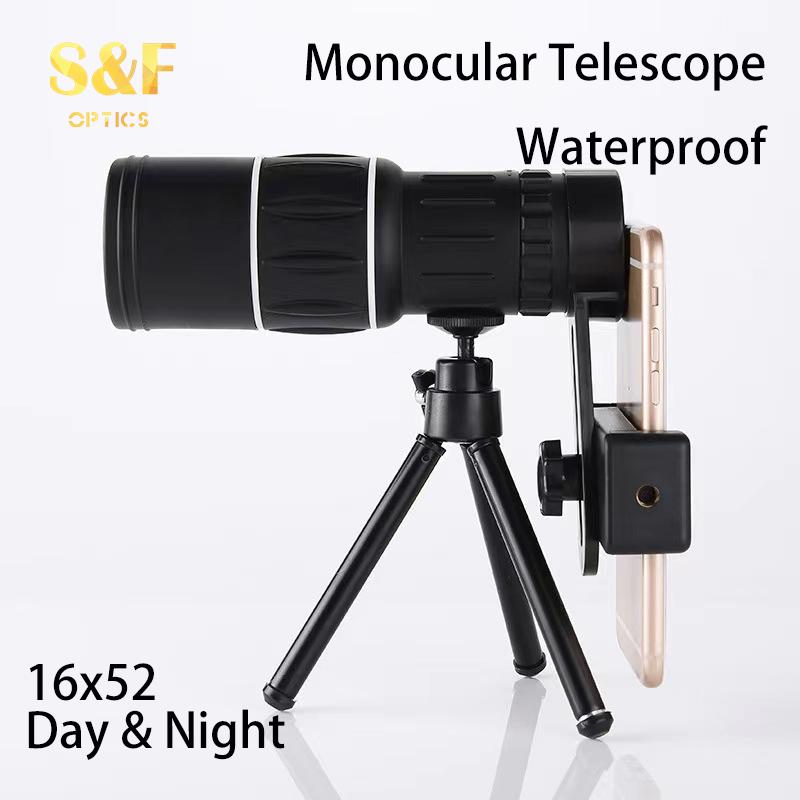 Hd Portable Scope 16x52 Dual Focus Monocular Telescope Hunting Spotting Handheld Binoculars 66m/8000m For Tourism Fishing