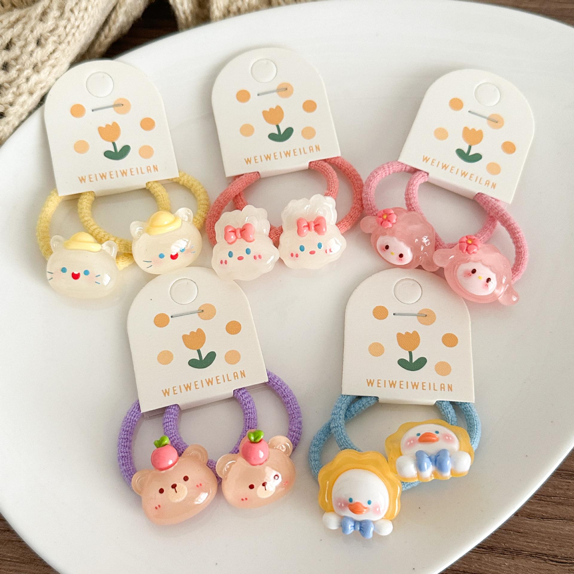 

10 шт., мягкая резинка с изображением животных для девочек, мягкая высокоэластичная резинка для детей