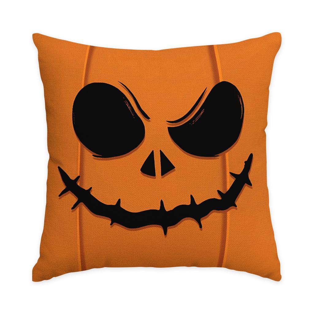 1/4Pcs Halloween Pillowcase, Halloween Orange Fun Emoji Cushion Cover, Decorative Sofa, Living Room, Bedroom Cushion Cover