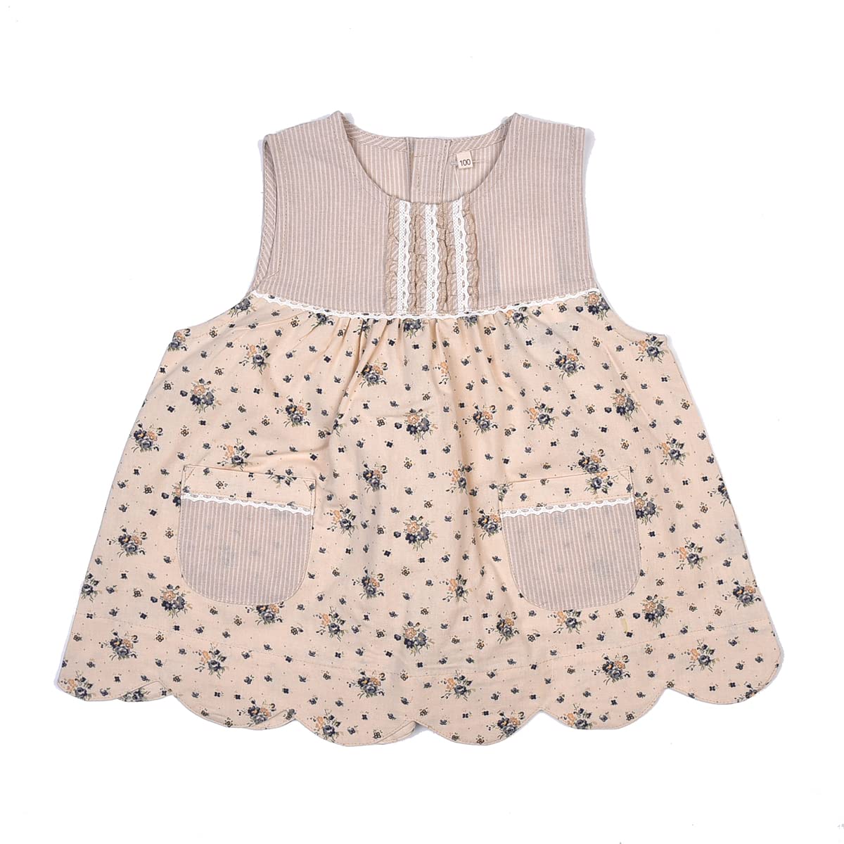 

Apron Kids Apron Beige 100cm [Kusuguru Japan] KAP112-01