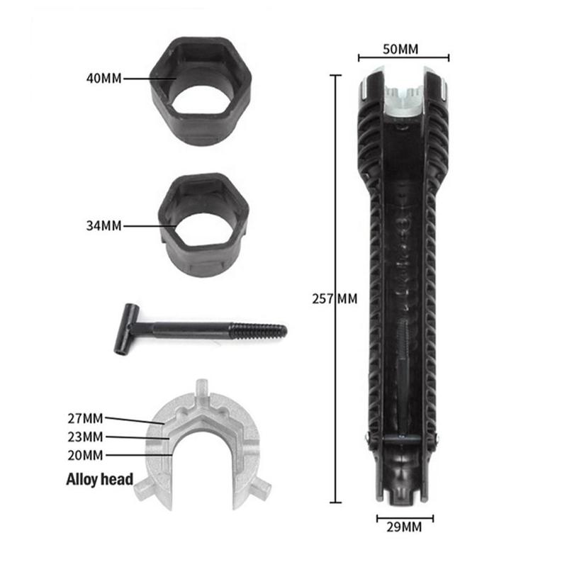 Plumber Tools 8 in 1 Multifunctional English Key Sink Faucet Key Wrench Set Kitchen Anti-slip Repair Pipe Multi Key Hand Tools