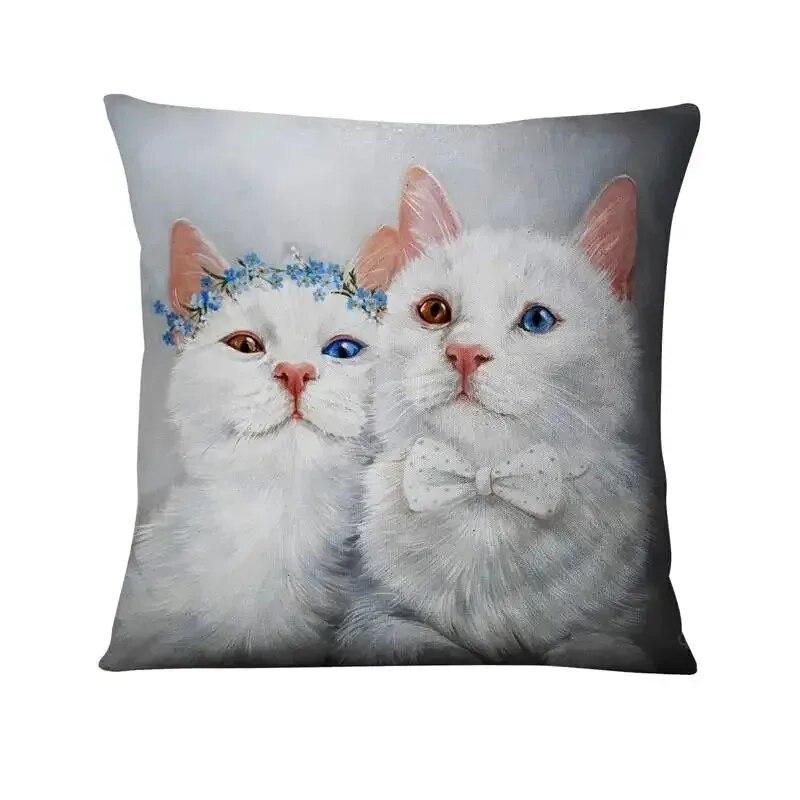 

Наволочка с милым кошачьим принтом, современный домашний чехол для спальни, гостиной, дивана, наволочка 45x45 см, наволочка из персиковой кожи 40x40cm