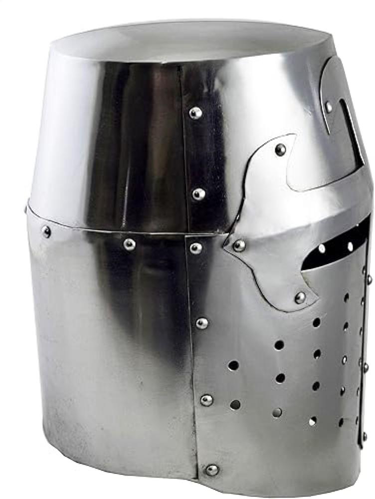 Středověká templářská křižácká rytířská helma, rekvizita, cosplay, ocelová, pro historickou rekonstrukci, hraní rolí, halloweenský kostým, nositelná helma, dárek, manžel, dárek pro muže