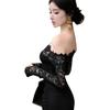 French Retro One-Shoulder Lace Long Sleeve Elegant Black Bodycon Dress