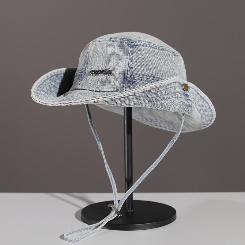 Western Cowboy Outdoor Bucket Hat Women's Versatile Face Small Sunscreen Visor Hiking Camping Mountain Hat Men