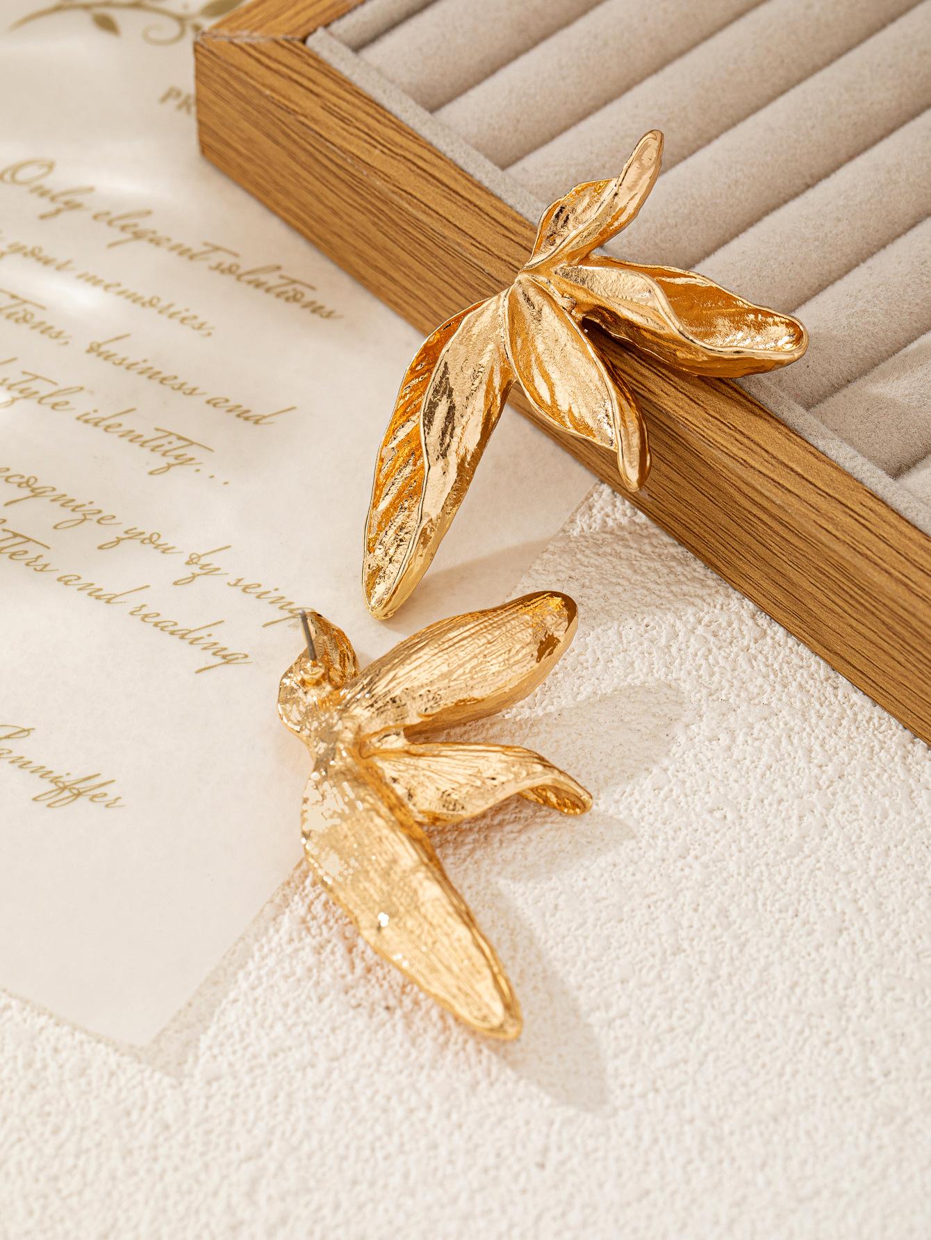 ZA cold wind simple leaf earrings leaf design earrings jewelry flower ears