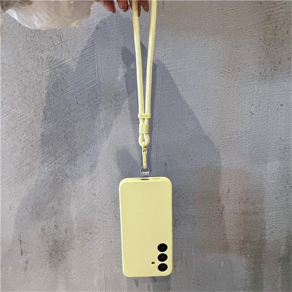 For Samsung Galaxy S25+ Case Precise Cutouts Liquid Silicone+PC Phone Cover with Wrist Strap