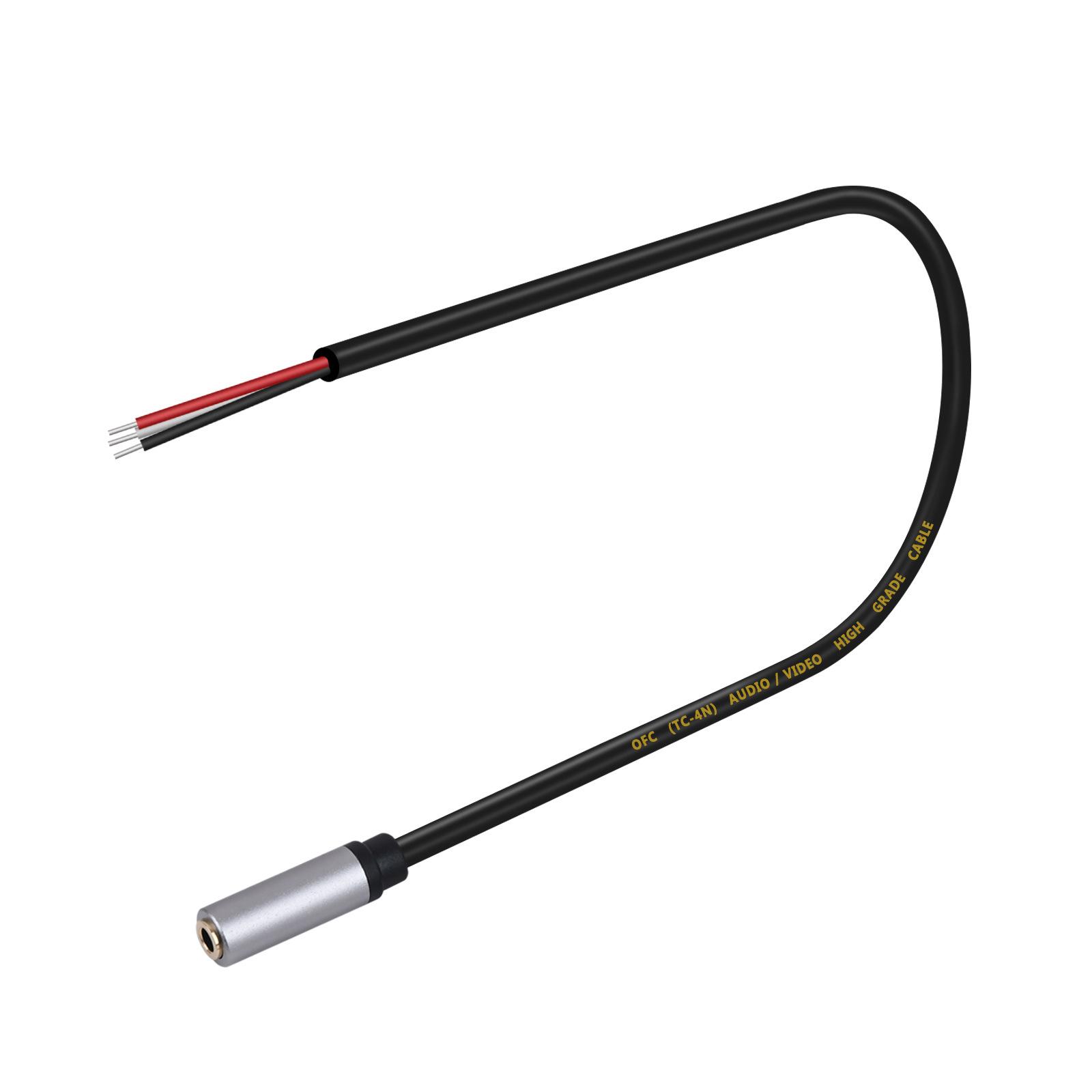 

Replacement 3.5mm Female Jack to Bare Wire Open End TRS Stereo Audio Cable for Headphone Repair and Speaker Connection