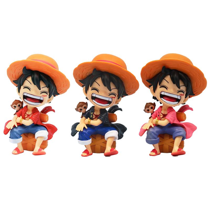 Anime Action Figure Statue: Sitting Luffy Zoro Sanji Chibi Style Car Decor Present for OP Fans Perfect Gift Beautiful Design