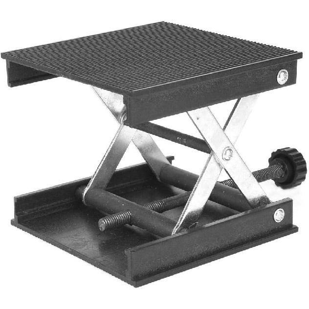 3.5"x3.5" Lab Scissors Jack, 90 x 90mm Level/Laboratory Plastic Plate & Metal Bracket Lifting Jack Platform Stand Rack, Lab Lift Stand Table