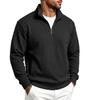 Men S Autumn Diamond Jacquard Half Zip Stand Collar Long Sleeve Pullover Sweatshirt