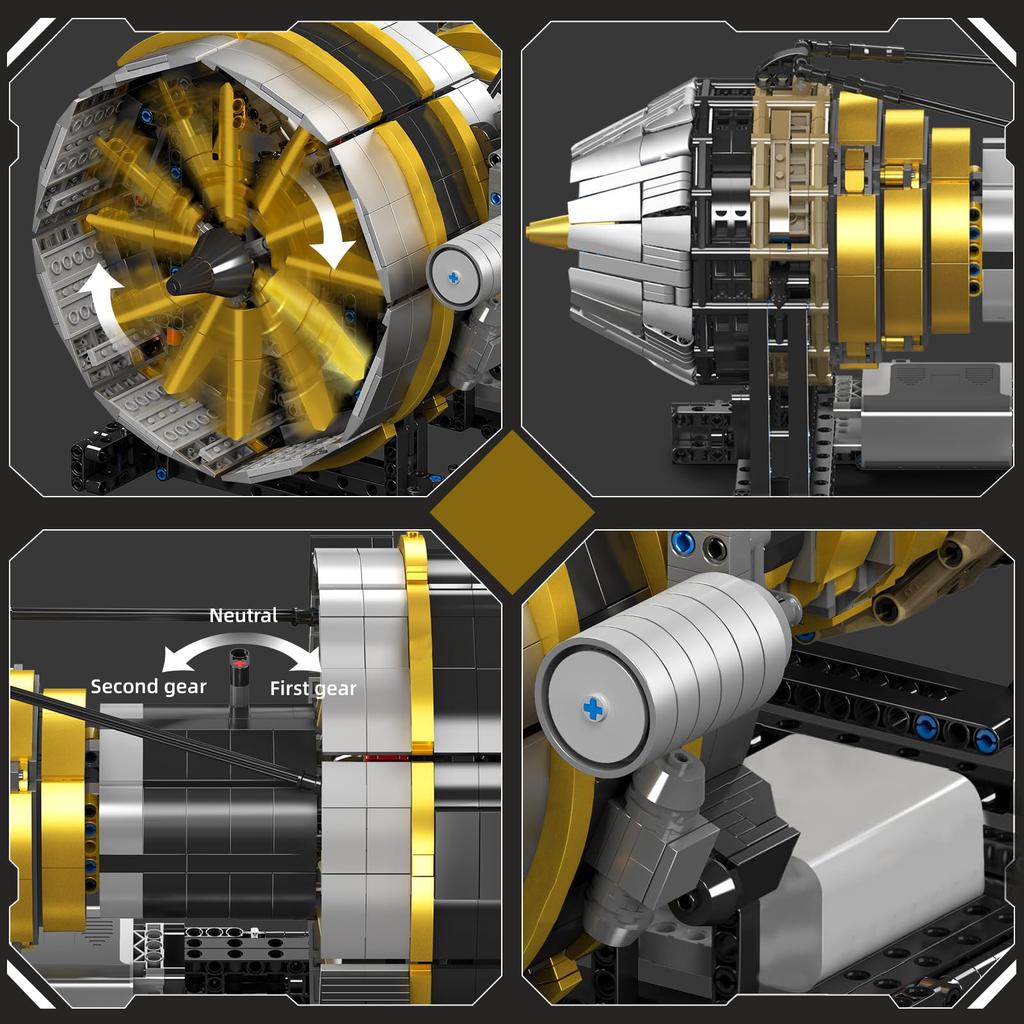 Mould King 10141 MOC Technic Airplane Engine Building Block Technology Building Block Kit with Motor and Aircraft Engine 2256 for Adults Kit, Box,