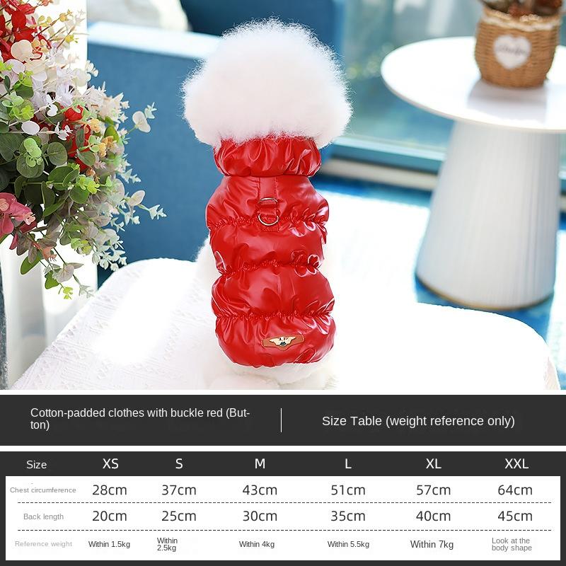 Roupas para cães Colete de inverno Roupas quentes de algodão acolchoado Roupas para cães Roupas para bipés Roupas para animais de estimação