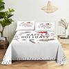 Bed Sheet Set 240x220 Christmas Tree With Pillowcase Letter Green For Single Double Beds Kids Adult 3D Bedding Texile Twin Full