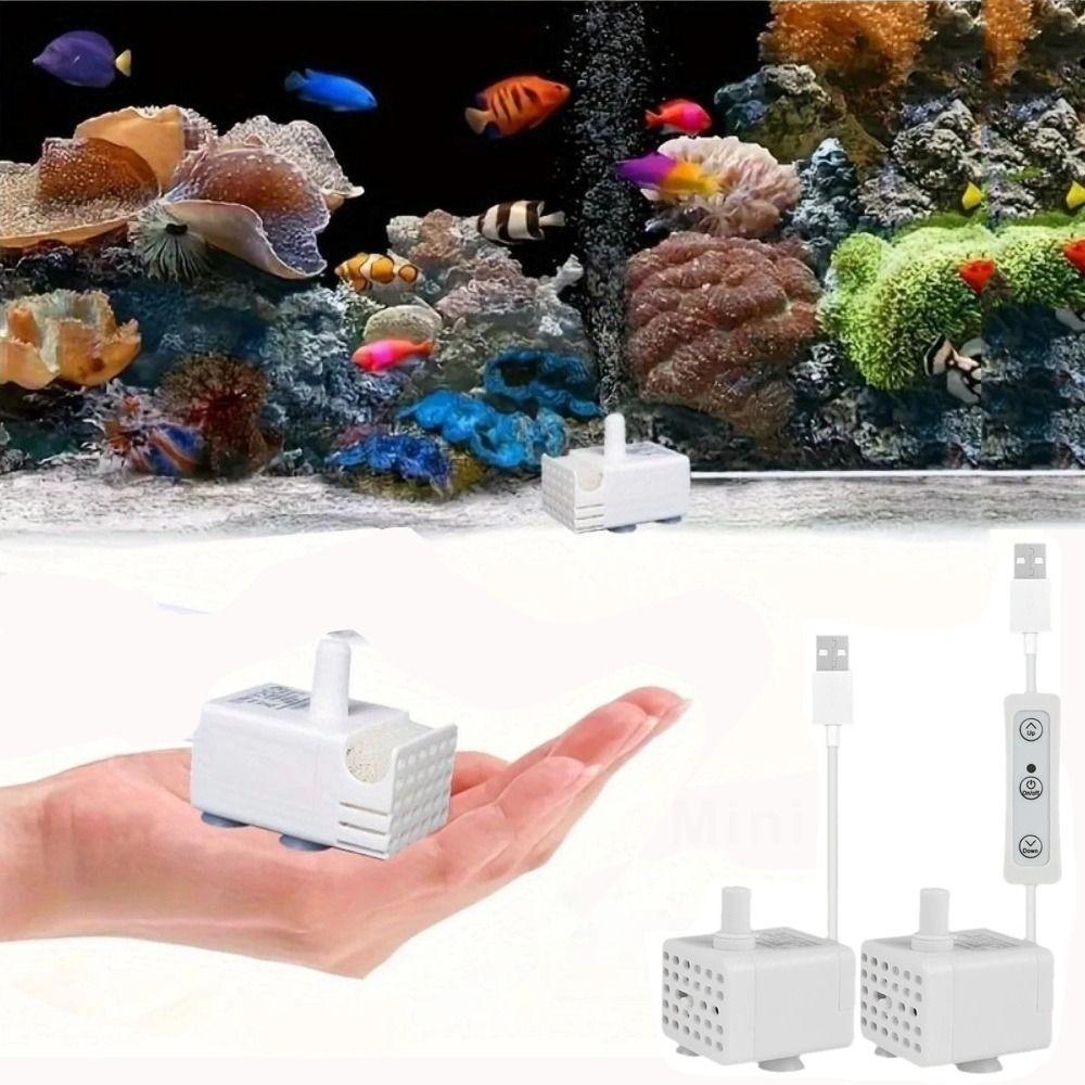 3W Small Circulating Filtration Pump USB Charging Pet Water Dispenser Pump  for Fish Tank