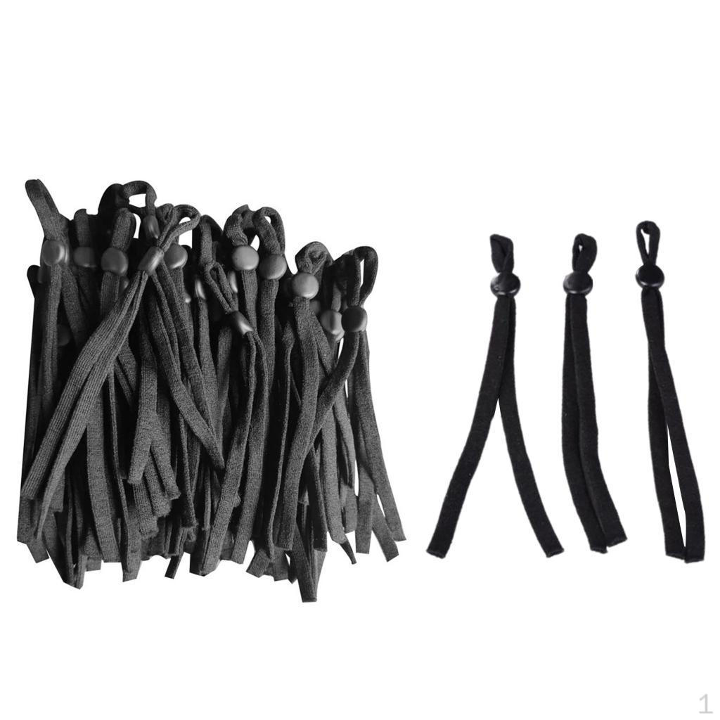 Эластичные серьги-маски, ремешки с регулируемой пряжкой. Black + Flat Buckle