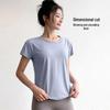 Atmungsaktives Schnelltrocknendes 3D-Schnitt-Mesh-Yoga-T-Shirt - Kurzarm