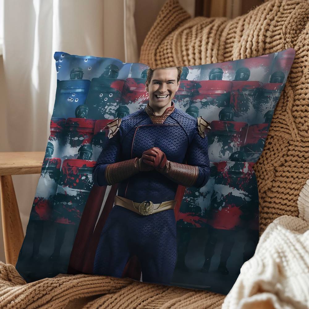 

Laser eye Homelander Superpower Soldier Boy Print Throw Pillow Cover cm Square Cushion Case for Living Room Bedroom Decor 45x45 cm