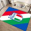 Italienische Flagge mit FIGC-Logo Design Teppich Rutschfester Teppich geeignet für Wohnzimmer- und Schlafzimmer-Sofas