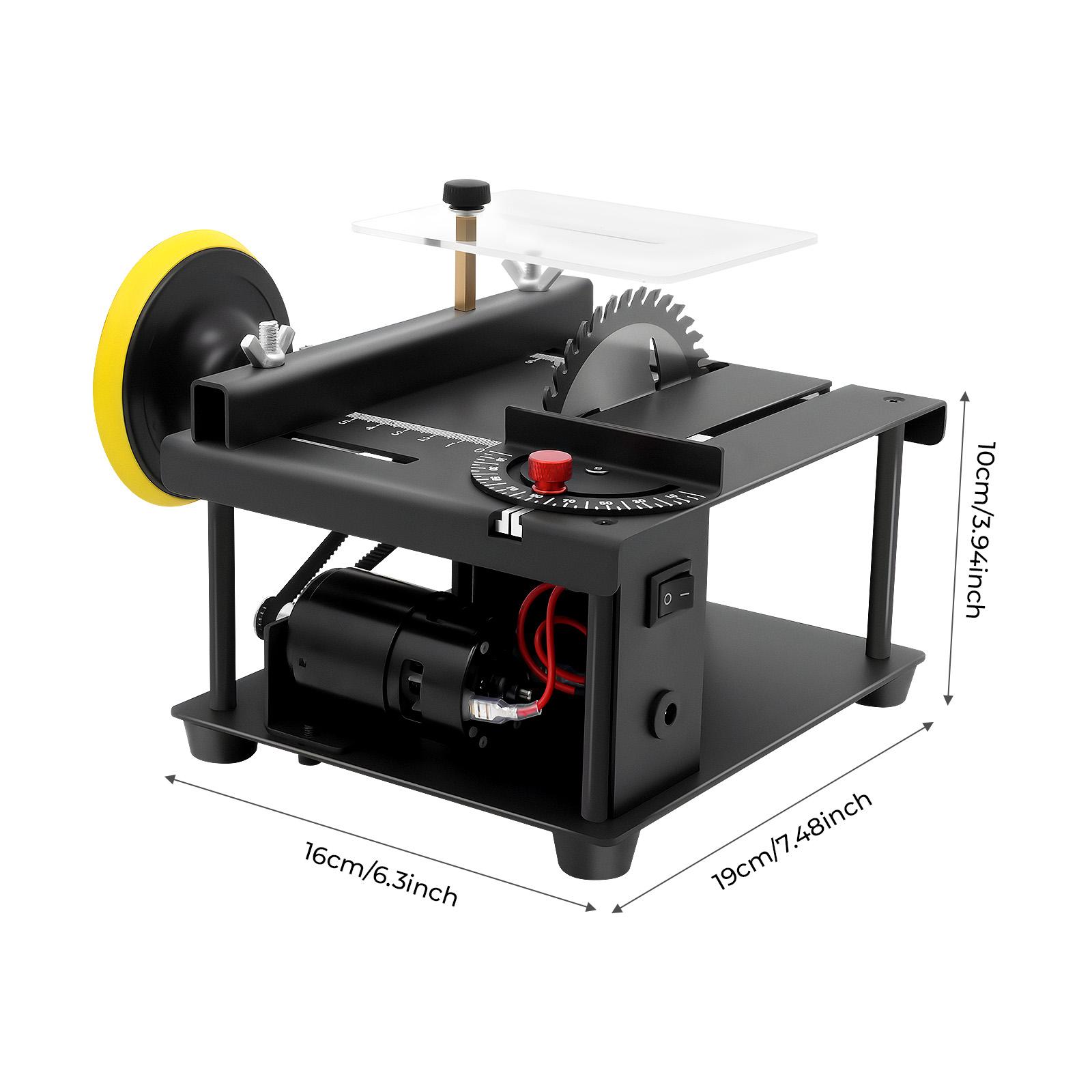 

Mini Table Saw 200W-0-90° Adjustable 1.3in Cutting Depth, 7-Speed 3000rpm w/Cold-Rolled Steel Base,for Wood/Metal/Plastic US чорний