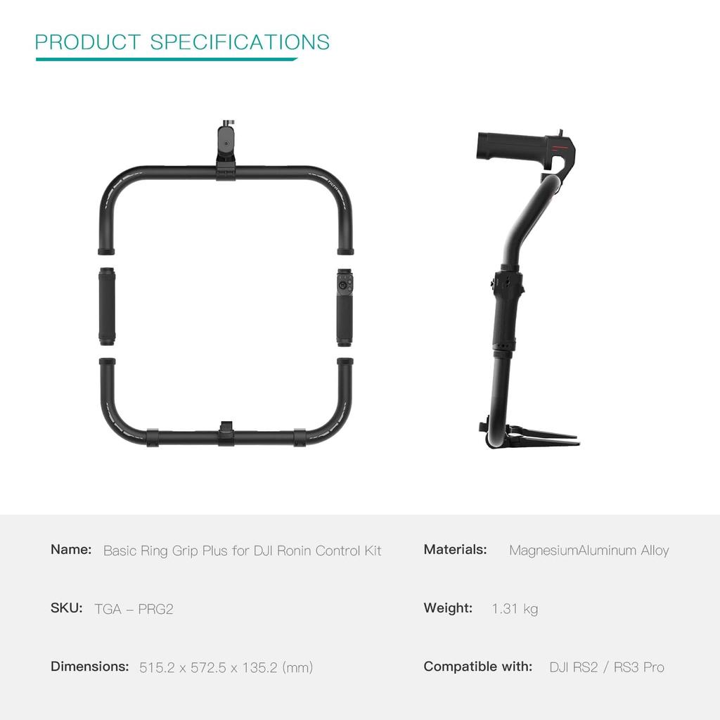 TILTA Basic Ringgriff Plus für DJI RS4 und RS3 Pro Stabilisator Handheld-Fernbedienung und Drahtloses Steuermodul RS4, Pro, RS2, Gimbals,
