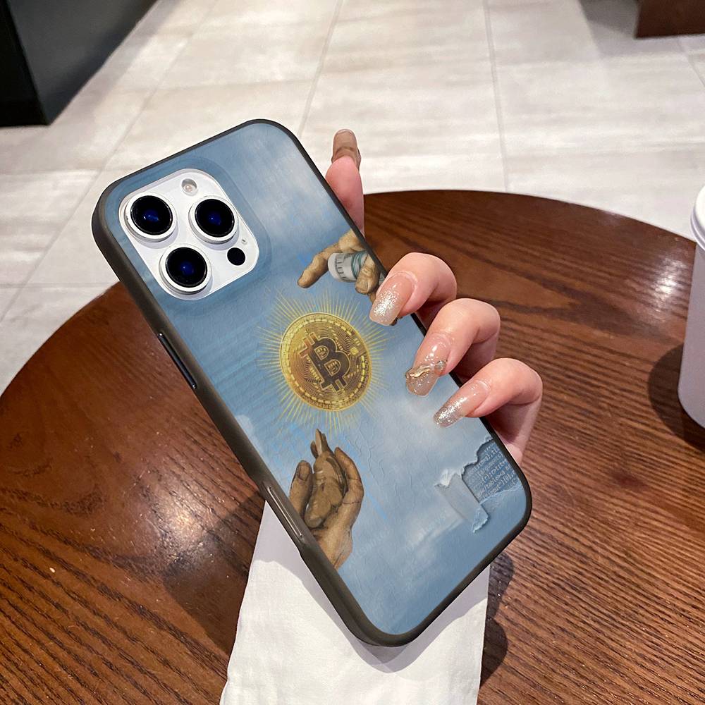 Bitcoin Retro Logo For IPhone 15 16 17 14 13 12 11 Pro Max 16E 16 Plus 17 Air Corrugated Shockproof Phone Cover
