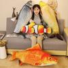 40/60cm 3D Simulation Fish Plush Toys Stuffed Soft Animal Crucian Carp Plush Pillow Creative Sofa Pillow Cushion Gift Kids Toy