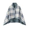 140*100cm Warm Flannel Blanket Shawl Thicken Wearable Scarf Women Retro Stripe Warm Shawl  Winter