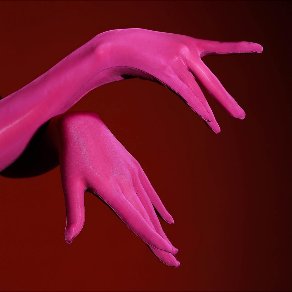 Damen-Fünf-Finger-Sexy und Verspielte Ultra-Dünne Glänzende Seidenstrümpfe Mit Einem Glänzenden, Seidigen Gefühl Hand one size pink