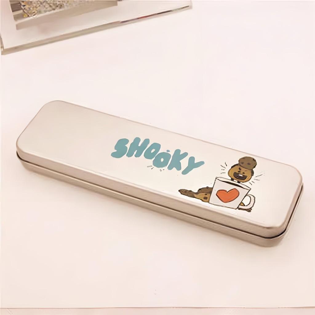 Bts Kpop Bt21 Metal Cartoon Pencil Box Shooky Chimmy Pen Study Stationery Case