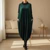 Womens Oversized Loose Fit Long Sleeve Round Neck Midi Dress Winter 2026 Korean Style