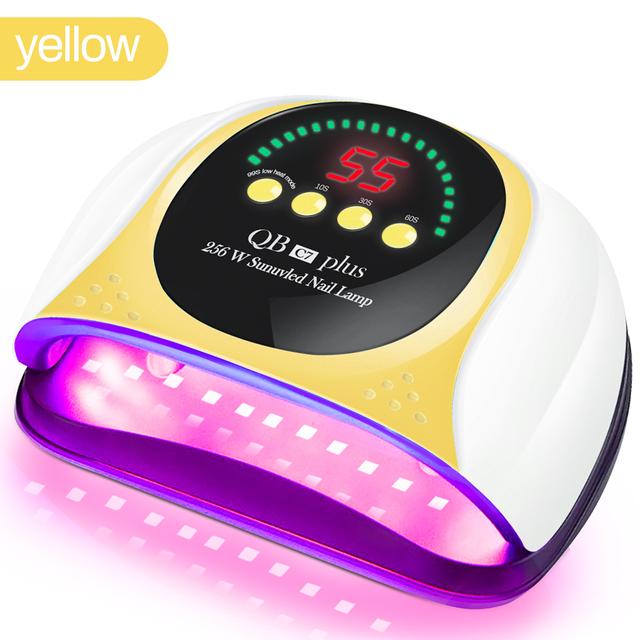 

256 Вт УФ-светодиодная лампа красного света для ногтей для гель-лака для ногтей с 57 ламповыми бусинами, автоматический датчик и 4 таймера, профессиональная светодиодная сушилка для ногтей красный