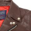 666 [Hervorragender Zustand] LJM-1TF Lammfell Seitenriemen Double Rider Jacke Jacke 34 Braun Gebraucht