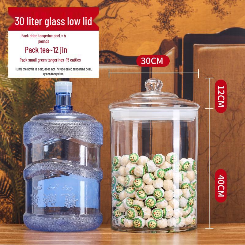 Large Glass Food-Grade Storage Jar for Dried Tangerine Peel and Tea Sealed for Freshness